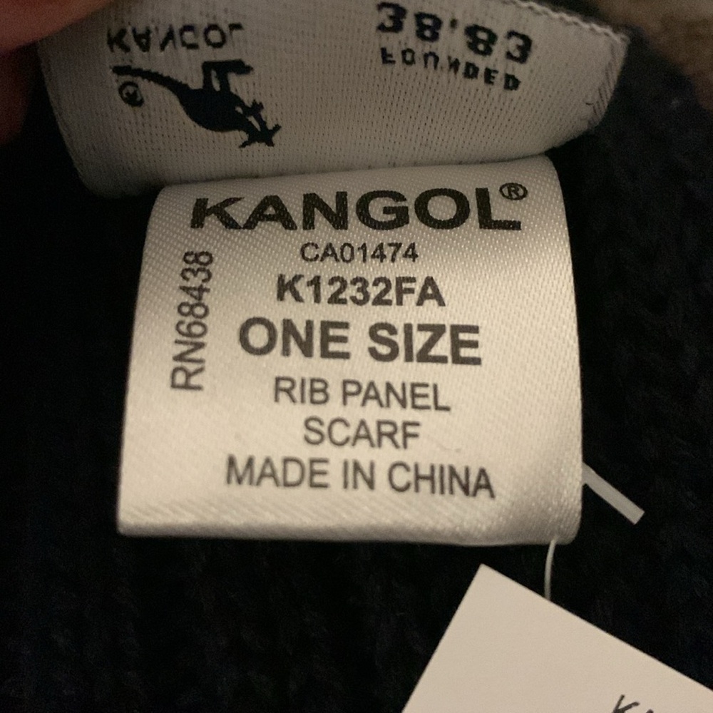Kangol Navy Rib Panel Scarf - Picture 7 of 8